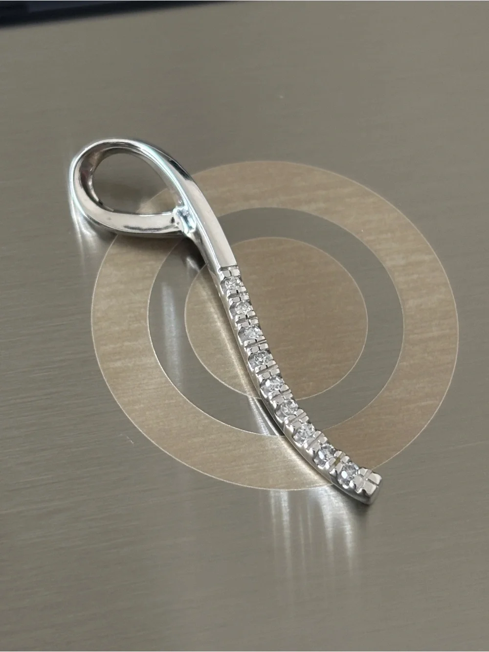 10k White Gold Journey Diamond Pendant